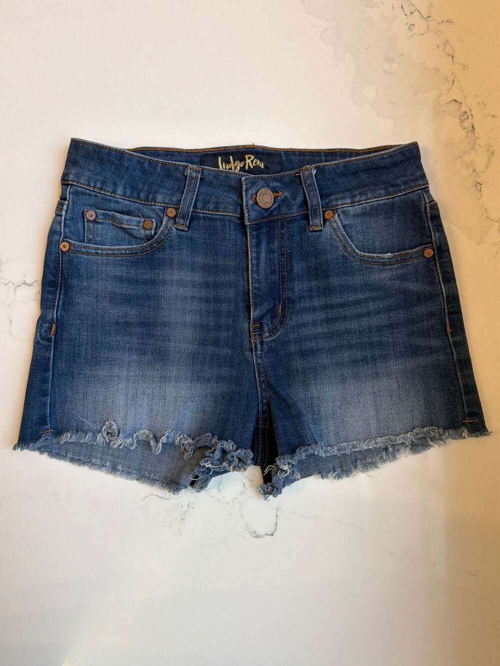 Indigo Rein Junior's Frayed Cutoff Denim Shorts Size 5/26